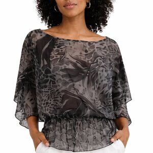 MILEY CYRUS & MAX AZRIA Printed Flowy Top L